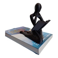Estátua Decorativa Minimalista Leitor com Livro - Escultura Moderna Preta para Ambientes Elegantes - imagem 2