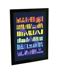 Quadro Decorativo A3 com Moldura – Tema Livros e Gatos para Ambientes Literários - imagem 2