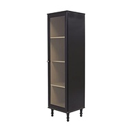 Cristaleira Estante para Livros Ditália 1 Porta em Vidro E-963 - Design Moderno em Preto - imagem 2