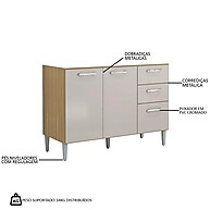Cozinha Completa: Balcão 120cm com Pia Inox Livy - imagem 2