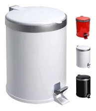 Lixeira com Pedal 5L em Polipropileno Branco | Tampa Reta com Aro Prata | Higiênica e Prática para Banheiro, Escritório e Lavabo - imagem 5