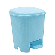 Lixeira Rattan 6L Azul: Elegância e Praticidade - imagem 1