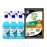 Kit 3 Coperalcool Bacfree Oceano + 20 Sacos Lixo 15L - Limpador Multissuperfícies com Fragrância Brisa Marinha - imagem 1