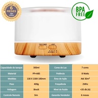Umidificador Aromatizador 300ml Luatek LKJ-162 - Difusor Ultrassônico com Desligamento Automático - imagem 3