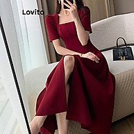 Lovito Vestido Elegante de Baile com Fenda LNE27028 - imagem 2