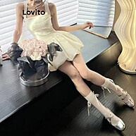 Lovito Vestido Casual com Zíper Franzido LNE67136 - imagem 2