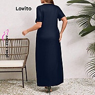 Vestido Plus Size Estampado Floral Ditsy Elegante Lovito LNL83058 - imagem 2