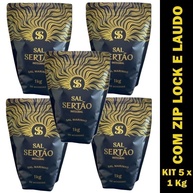 Kit com 5 x Sal Marinho Integral de Mossoró 1 Kg Sal Sertão Premium Zip Lock com Laudo - imagem 3