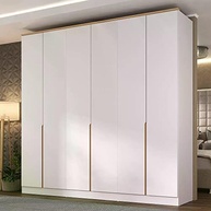 Guarda-Roupa 6 Portas 4 Gavetas Logan Mambel – Design Moderno em Branco e Olmo - imagem 2