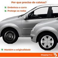 Kit 4 Calotas Sandero Logan Scenic Aro 15 Prata Grid - Design e Proteção - imagem 3