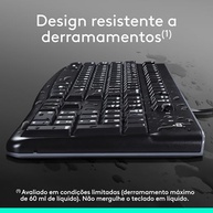 Teclado com fio USB Logitech K120, Resistente à Respingos, Barra de Espaço Curva, Compatível com PC e Notebook, Layout ABNT2 - imagem 4