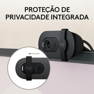 Webcam Full HD Logitech Brio 100 com Microfone Integrado, Proteção de Privacidade, Correção Automática de Luz e Conexão USB-A - Grafite - imagem 4