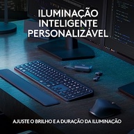 Teclado sem fio Logitech MX Keys S com Clique Silencioso, Teclas Programáveis, Iluminação Inteligente, Conexão Bluetooth ou Receptor USB Logi Bolt e Bateria Recarregável - Grafite - imagem 4