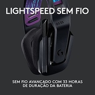 Headset Gamer Sem Fio Logitech G535 LIGHTSPEED com Almofadas com Espuma de Memória, Design Leve, Controles Integrados, Microfone Flip-to-Mute e Bateria Recarregável para PC, PS4, PS5 - Preto - imagem 3