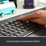 Teclado Sem Fio Logitech Signature K650 Com Apoio para as Mãos, Resistente a Derramamentos, Teclado Numérico, Conexão Bluetooth ou Receptor USB Logi Bolt - Grafite - imagem 3