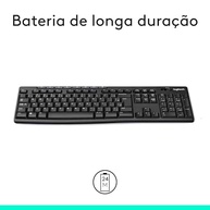 Teclado sem fio Logitech K270 com 8 Teclas Multimídia, Conexão USB, Pilhas Inclusas e Layout ABNT2 - Compatível com PC e Notebook. - imagem 3