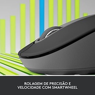 Mouse Sem Fio Logitech Signature M650 com Design de Tamanho Compacto, Clique Silencioso, Botões Laterais Personalizáveis, Conexão USB e Bluetooth - Grafite - imagem 3