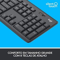 Combo Teclado e Mouse sem fio Logitech MK295 com Digitação e Clique Silencioso, Teclas de Mídia de Fácil Acesso, Conexão USB, Pilhas Inclusas e Layout ABNT2 - imagem 4