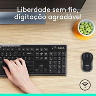 Combo Teclado e Mouse sem fio Logitech MK270 com Teclas de Mídia de Fácil Acesso, Conexão USB, Pilhas Inclusas e Layout ABNT2 - imagem 3