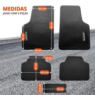 Jogo de Tapete Borracha Automotivo Premium com Logo Bordado - 5 Peças para Gol G4 (2004-2008) - imagem 5
