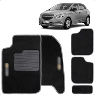 Jogo de Tapetes Carpete Cinza com Logo Bordado para Chevrolet Onix (2012-2018) - imagem 1