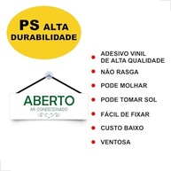 Placa de Porta Aviso 'Volto Logo' e 'Aberto Ar Condicionado' - Dupla Face para Porta de Vidro - imagem 5
