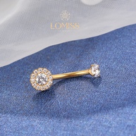 Piercing Umbigo Titânio: Girassol com Zircônia Lomiss - imagem 2