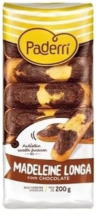 MADELEINE LONGA CHOCOLATE PADERRI 200G - imagem 2