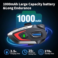 VCOROS VR1: Fone de Ouvido para Capacete de Moto com IA, IPX6 e Bateria de Longa Duração - imagem 3
