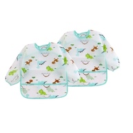 Babador Manga Longa Impermeável BLW - Kit com 2 Unidades Estampado Dino - imagem 1