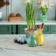 Conjunto de 2 Estatuetas de Coelho com Orelhas Longas - Decoração Animal Adorável para Casa e Escritório - imagem 3