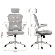 Cadeira Ergonômica de Escritório com Estofado Mesh Cinza - Conforto e Saúde para Longas Jornadas - imagem 3