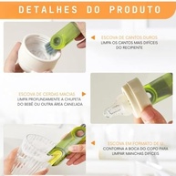 Escova de Limpeza com Cabo Longo e Mini Escova de Precisão - Ideal para Garrafas Térmicas, Squeezes e Válvulas - imagem 5
