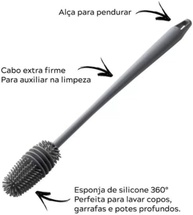 Kit 2 Escovas de Silicone para Limpeza Profunda - Cabo Longo Anatômico para Garrafas, Copos e Mamadeiras - imagem 5