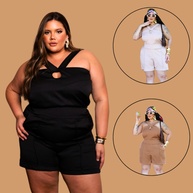 Look Alfaiataria Chic: Bata e Short Sofisticado - imagem 1