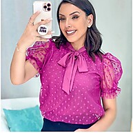 Blusa Social Elegante com Tule Poá: Estilo e Conforto em Um Só Look - imagem 1