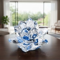 Estátua de Lótus em Cristal 6cm - Decoração Feng Shui para Mesa e Escritório - imagem 2