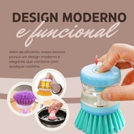 Escova de Limpeza com Dispenser de Detergente - Multiuso para Lava-Louças (Laranja) - imagem 5