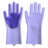 Luva de Silicone de Lavar Louças Esponja Magica Macia Suporte Para Pendurar Resistente Lavagem Prática E-ShopCenter - imagem 1
