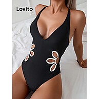 Lovito Apliques De Maiô Casual Verão: Conforto e Estilo na Praia - imagem 1