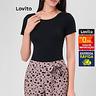 Lovito Body Manga Curta Gola Canoa – Conforto e Estilo Feminino - imagem 1