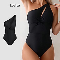 Lovito Boho Plain Cut Out One Piece Feminino LBL19874 - imagem 1