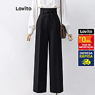 Lovito Calça Pantalona com Amarração – Elegante e Confortável - imagem 1