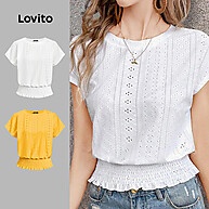 Lovito Camiseta Casual com Babados – Conforto e Estilo para o Verão - imagem 1