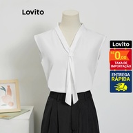 Blusa Decote V com Amarração: Elegância Lovito - imagem 2