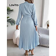Vestido Elegante Plissado com Gravata Frontal Lovito - imagem 2