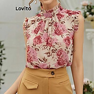 Lovito Regata Elegante com Babados Florais – Estilo e Conforto - imagem 1