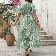Vestido Boho Tropical Plus Size Lovito - imagem 2