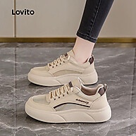 Lovito Tênis Feminino Caqui Biscoito - Estilo Retrô e Conforto - imagem 1