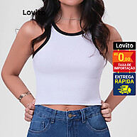 Lovito Top Regata Feminina Lisa com Viés Contrastante LB207BRL236 - imagem 1